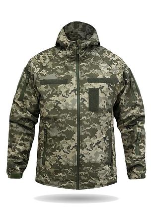 Куртка windproof softshell ветрозащитная (пиксель), водостойкая, флис 320 г/м²