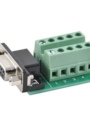 Переходник rs232 db9 com-порт мама вилка на клеммники 9pin адаптер для подключения проводов