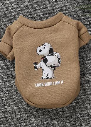Худи на флисе для собаки dog 11237 s коричневое