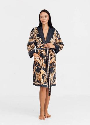 Халат женский из плюшевого велюра эксклюзивный elegance 18271 l-xl