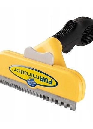 Фурминатор с кнопкой для чистки шерсти furminator 10 см желтый