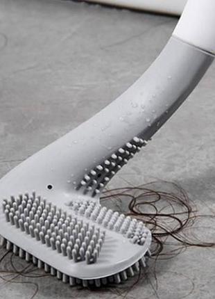 Щетка силиконовая ершик для унитаза toilet brush серая