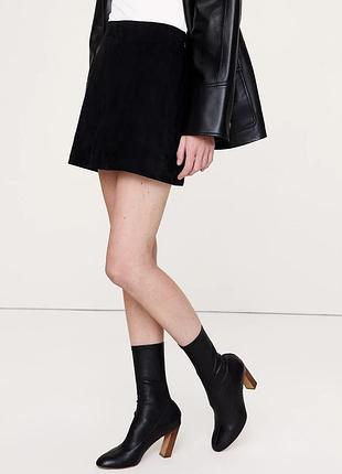 Zara натур. замша міні спідниця чорна