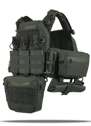 Комплект плитоноска kiborg gu gen.2 + 6 подсумков хаки