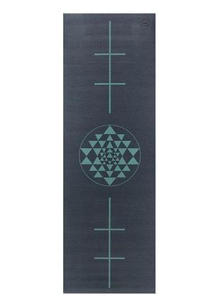 Коврик для йоги bodhi leela yantra alignment midnight blue 183x60x0.45 см