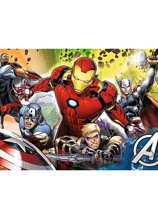 Детские пазлы super махі marvel "вместе сильнее" trefl 41007 24 элемента, с раскраской 2