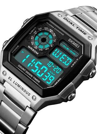 Годинник чоловічий тактичний skmei ripple silver 1335s