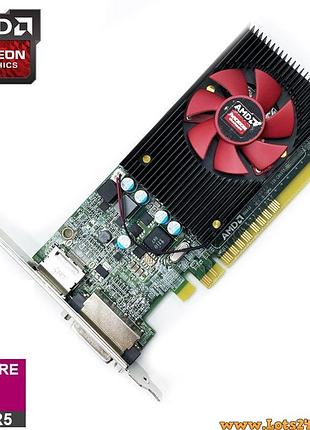 Відеокарта radeon r5 430 2gb низькопрофільна затичка для офісу старого комп ютера фотошопа full hd відео 2 моніторів sff пк