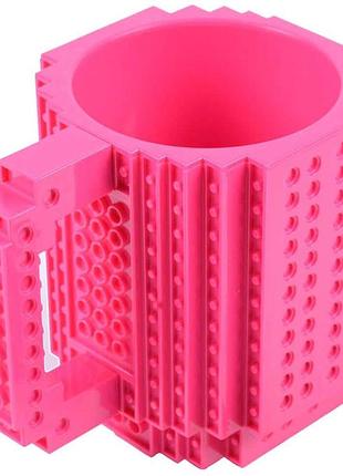 Кухоль лего конструктор (малиновий)