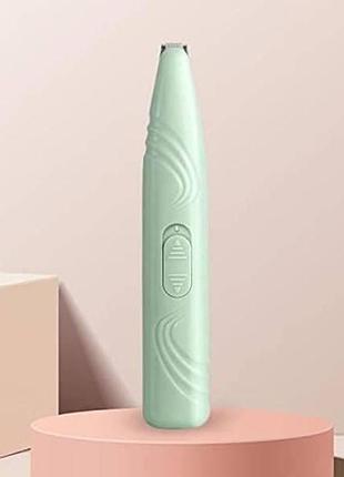 Мини-грумер для животных дорожный на батарейках pet shaver зеленый