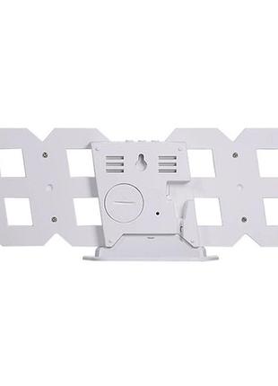 Часы электронные led ly 1089 настольные настенные будильник дата температура usb 5в cr2032 белая подсветка 225x83x27 мм