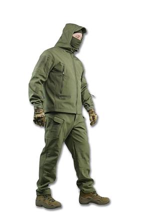 Тактичний демісезонний костюм softshell олива