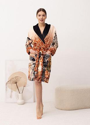 Халат женский из плюшевого велюра эксклюзивный wild africa 18355 l-xl