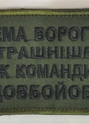 Шеврон на липучках немає ворога олива всу (зсу) 1100018 16300 8х6 см