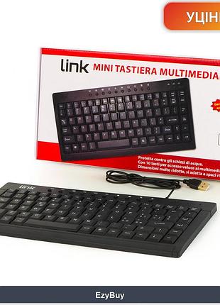 Клавіатура для пк link mini multimedia usb qwerty, малогабаритна модель для ефективного використання вільного місця