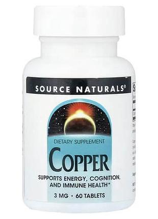 Source naturals copper 3 mg 60 tablets