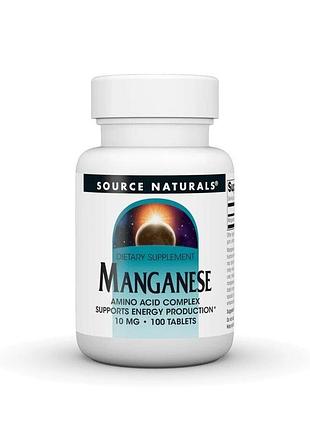 Марганец source naturals manganese 10 mg, 100 таблеток