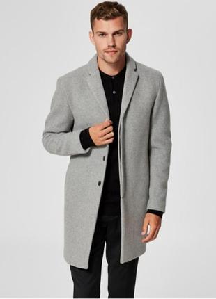 Мужское пальто шерсть р.s selected homme