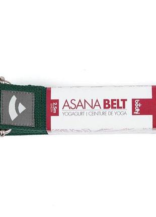 Ремінь для йоги asana belt від bodhi темно-зелений 250x3.8 см