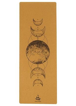 Коврик для йоги пробковый guru sacred moon rao 183×68×0.5 см