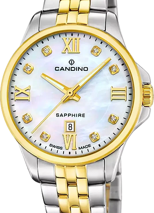 Женские часы candino lady elegance c4767/1 сталь сапфировое стекло перламутровый циферблат