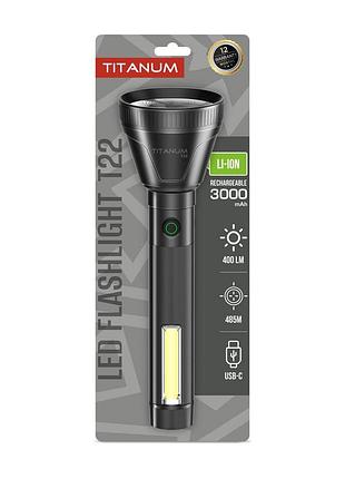 Портативний світлодіодний ліхтар titanum tlf-t22 400lm black