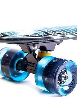 Пенні борд з колесами, що світяться galaxy pu penny board чорний космос