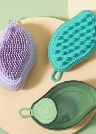 Мочалка с дозатором для моющего bath brush ly-139 зеленая