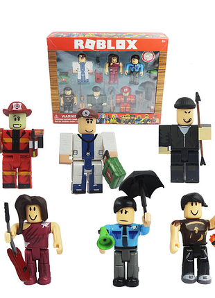 Игровые фигурки роблокс 6 шт в коробке, набор фигурок игрушка roblox полицейский