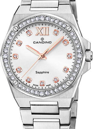 Годинник жіночий candino lady elegance c4751/1 сталь сапфірове скло сріблястий циферблат