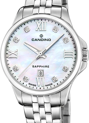 Женские часы candino lady elegance c4766/1 сталь сапфировое стекло перламутровый циферблат