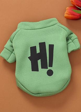 Худи на флисе для собаки h! 11248 l зеленое