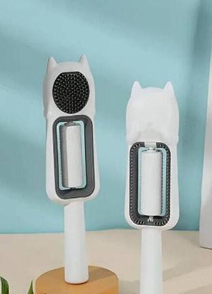 Щетка с длинной ручкой для домашних животных pet brush белая