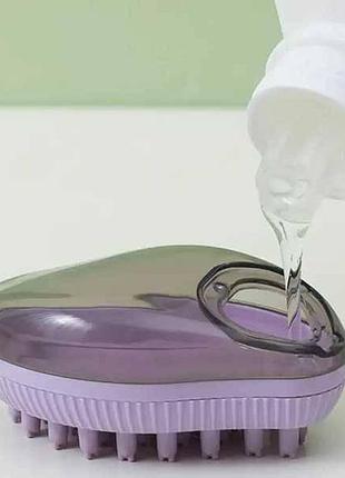 Мочалка с дозатором для моющего bath brush ly-139 фиолетовая