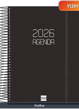 Органайзер на рік ibis 2026 для офісної роботи та навчання, іспанська мова, на спіралі, червона обкладинка a5