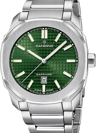 Годинник чоловічий candino gents sport c4754/3 нержавіюча сталь сапфірове скло зелений циферблат