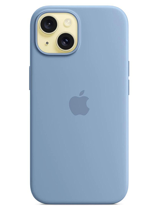 Чохол-накладка silicone case winter для iphone 15 синій