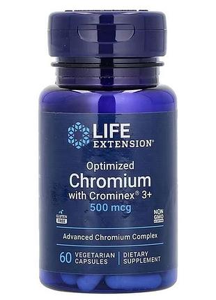 Life extension chromium with crominex 3+ 500 mcg 60 capsules