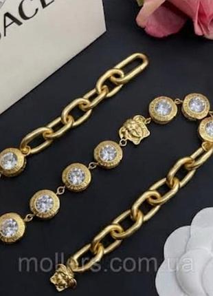 Кольє версаче medusa crystal choker gold люкс якість