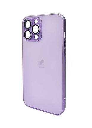 Чохол-накладка ag glass matt frame color logo для apple iphone 13 pro max світло-фіолетовий