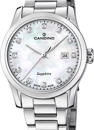 Годинник жіночий candino lady elegance c4738/1 сталь сапфірове скло перламутровий циферблат