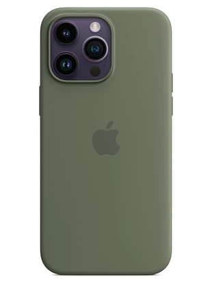 Чохол-накладка silicone case для iphone 14 pro оливковий хакі