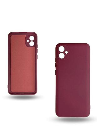 Чохол-накладка bizon android захист камери для samsung a04e бордовий