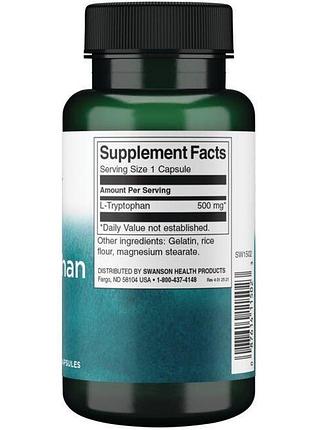 Swanson l-tryptophan 500 mg 60 капсул 2