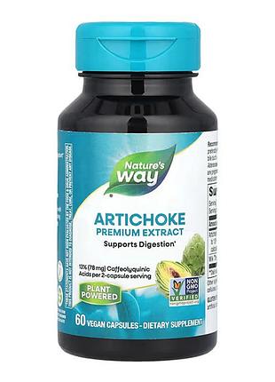 Артишок поддерживает пищеварение, nature's way, 60 капсул, для ежедневного рациона.