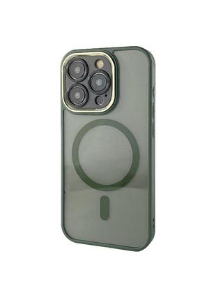 Чохол-накладка case lab clear color захист камери для iphone 15 pro зелений