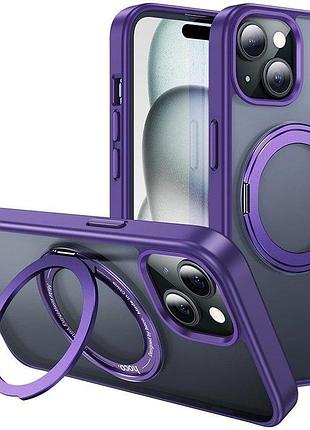 Чохол-накладка hoco stand для iphone 15 plus фіолетовий