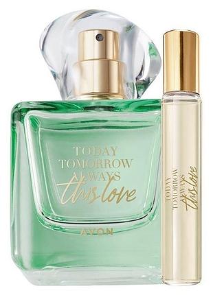 Набір avon жіноча туалетна вода today this love 50 мл,аромат 10 мл