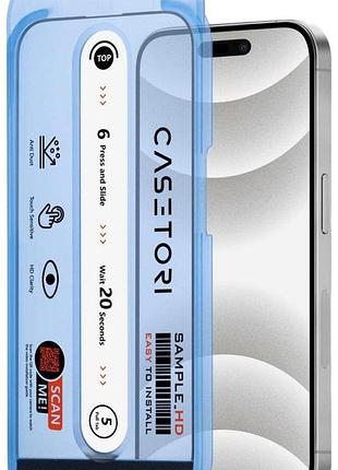 Захисне скло casetori clear 2.5 з аплікатором для iphone 15 pro max прозорий