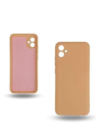 Чохол-накладка bizon android захист камери для samsung a04e pink пісочний бежевий